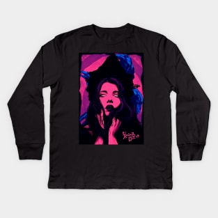 Goth Style Girl Vaporwave Urban Fashion Kids Long Sleeve T-Shirt